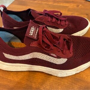 Vans Maroon UltraRange Sneakers with White Accents
